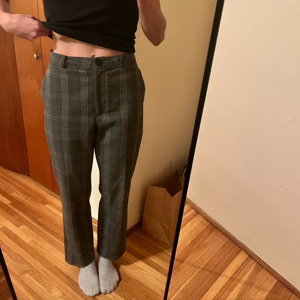 Gray Plaid Men’s Dress Pants - Classic Tailored Fit